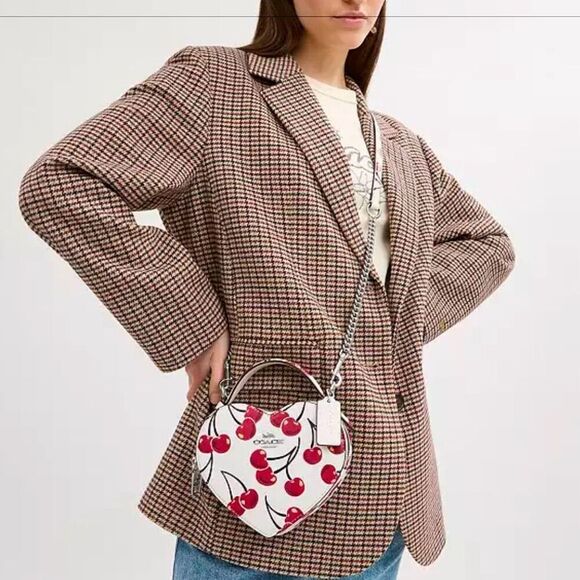 NWT ❤️ Coach Heart Crossbody Bag With Cherry Print CAB06 - Picture 2 of 9